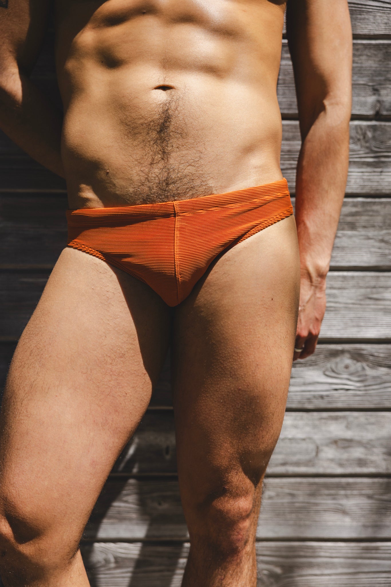 Ribbed Racer Brief - Terracotta