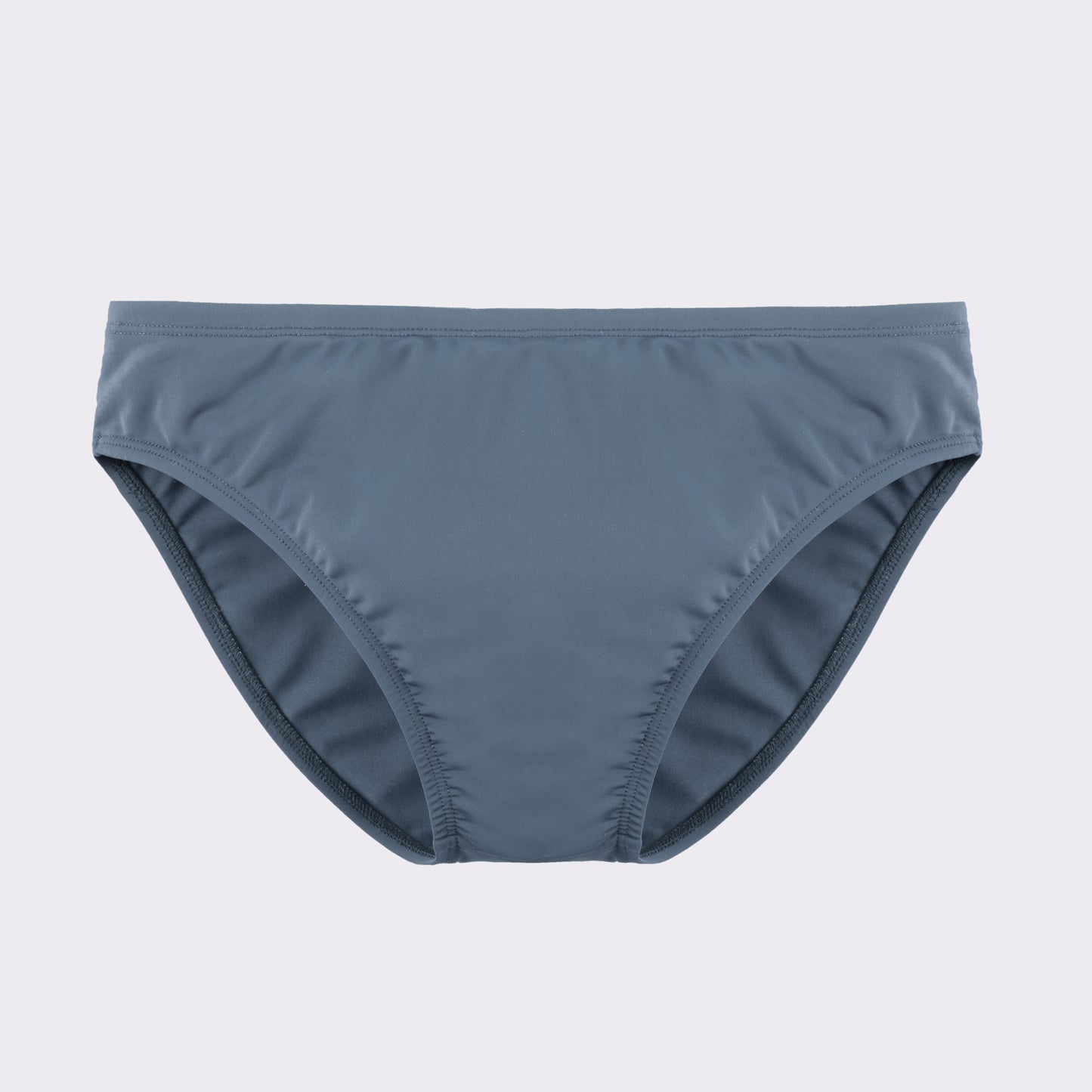 Flay lay image of swim brief in blue