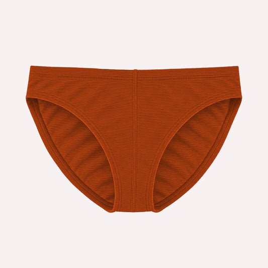 Ribbed  Racer Brief - Terracotta